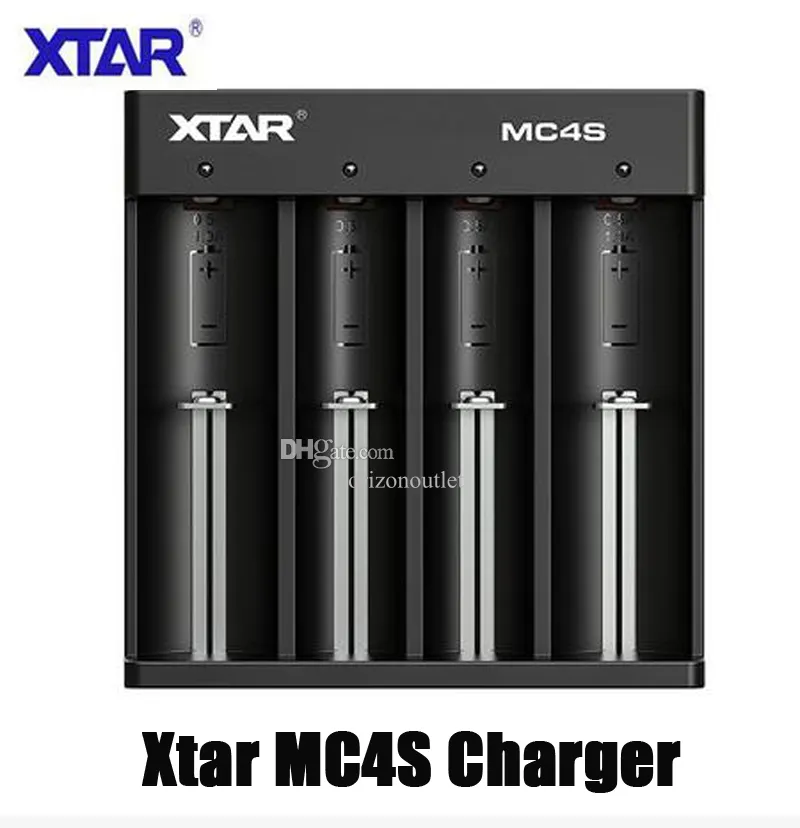 Autentico XTAR MC4S Caricabatteria intelligente universale intelligente Batterie al litio 4 slot USB Tipo C Ricarica rapida per Li-ion Ni-MH Ni-Cd 18650 21700 26650 VS VC4SL