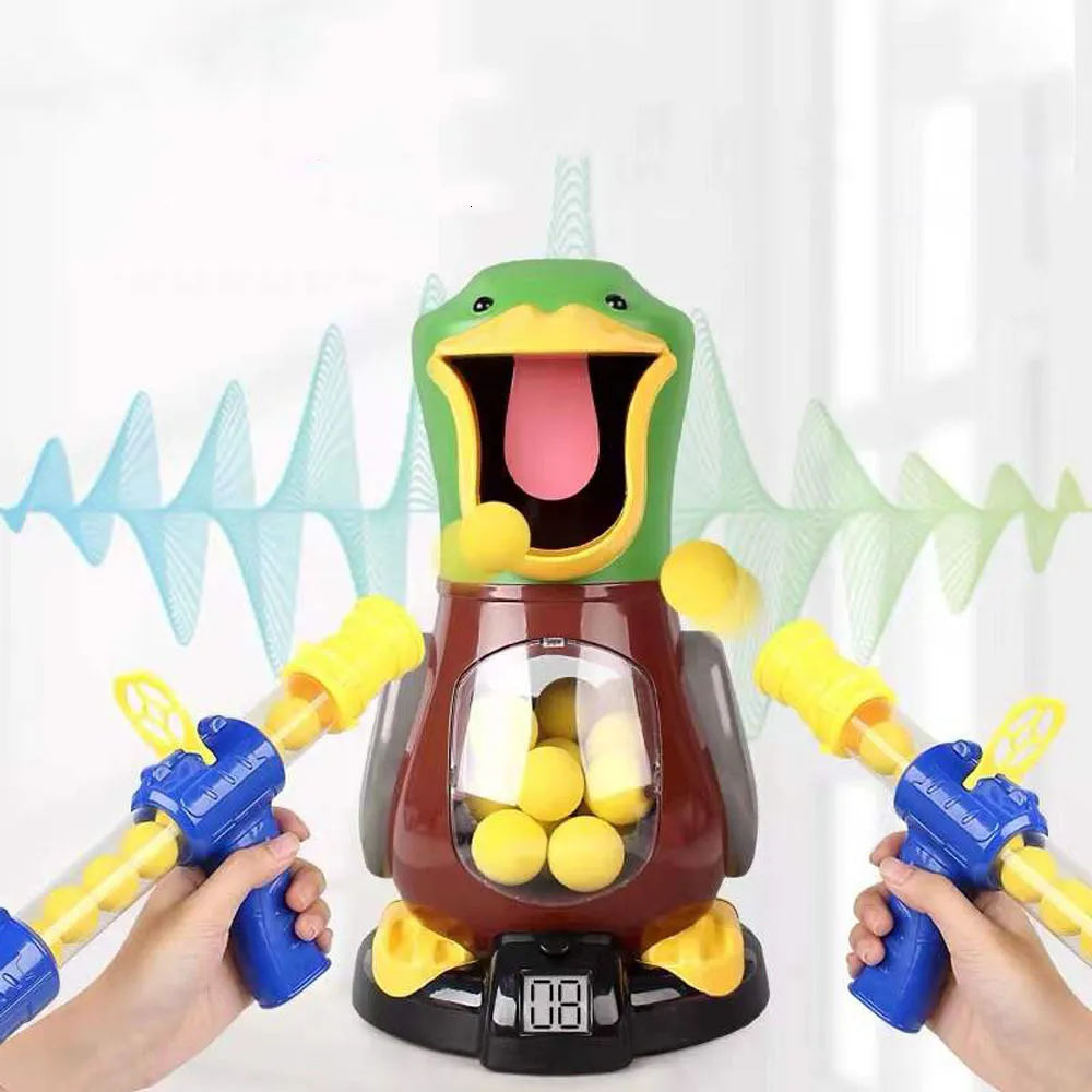 Dekompression Toy Air Pump Shootch Target Games Gun Duck Airpowered Soft Bullet Ball Electronic Scoring Toys for Kids 230606