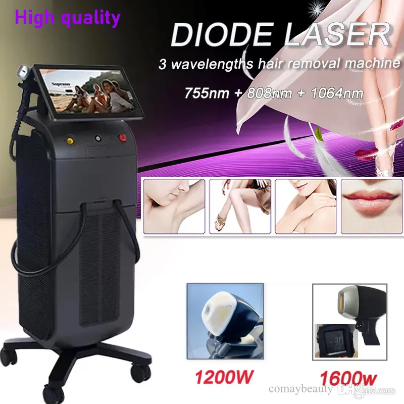 3 macchina di depilazione del laser a diodi di lunghezza d'onda 808nm per permanente indolore di ringiovanimento della pelle del salone