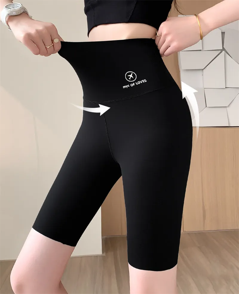 Shark pants five thin high-waisted belly pull in fitness yoga sports plane Barbie pants