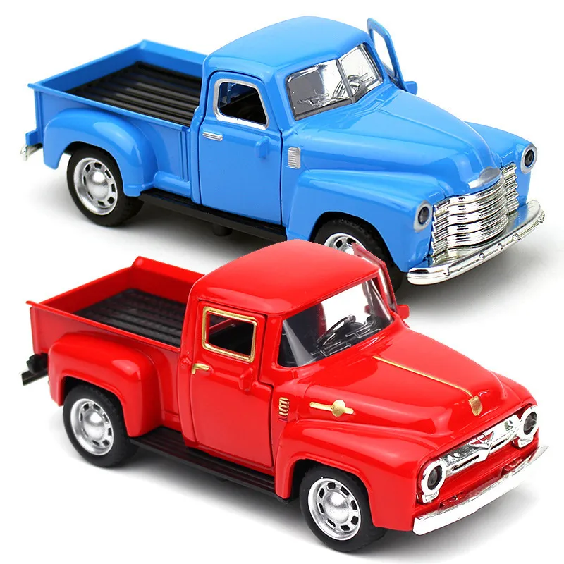 DIECAST Model Classic Pickup Car 132 Straż Symulacja Diecasts Pociągnij zabawkę pojazdu dla chłopców Kolekcja 230605