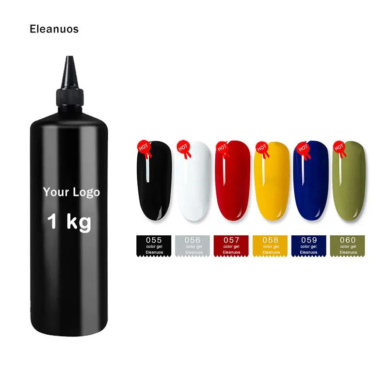 Kits Eleanos Super CALIDAD 1 kg Gel de uñas al por mayor esmalte Blanco blanco Gel Remojo de gel de LED UV Big Capacidad Red amarillo barniz