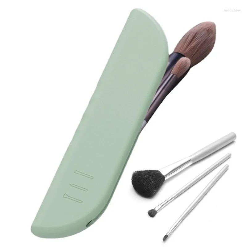 Förvaringspåsar Makeup Brush Travel Case Cosmetic Borstes Silikon Bag Compact Cosmetics Tool Organizer med magnetstängning för utomhus