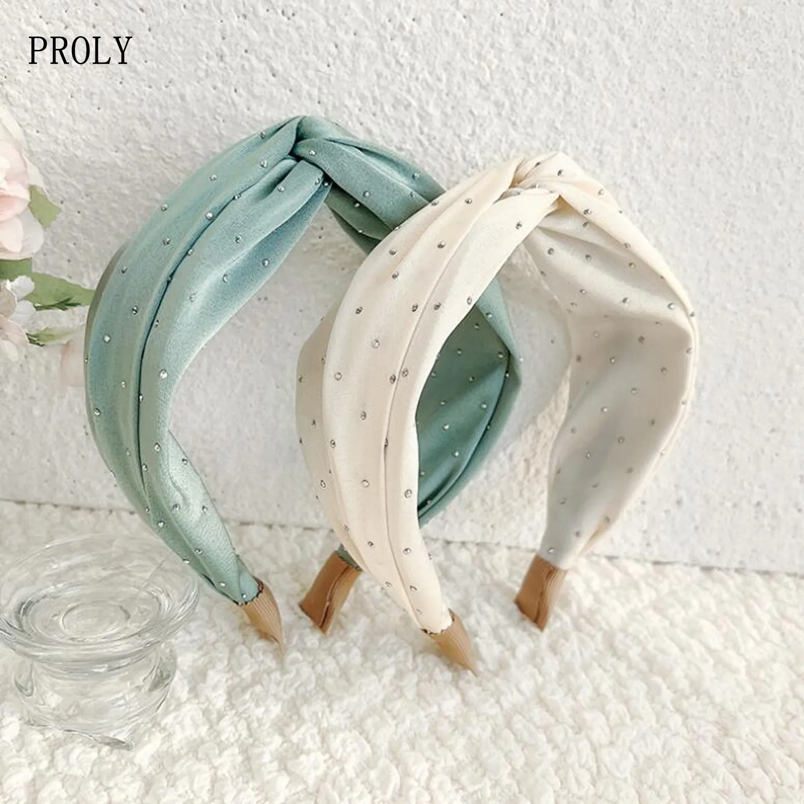 Headwear Hair Accessories Proly Fashion Women Painband Wide Side Hairband Center Cross Knot Turban Girls Summer Wholesale 230605