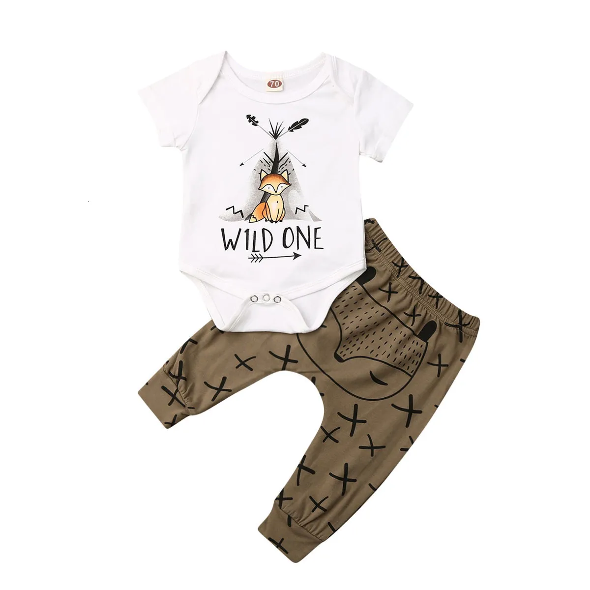 T-shirts Citgeett Summer Born Baby Boy Girl Clothes Cartoon Print Short Sleeve Romper Tops Long Pants Outfits Cotton Clothes Set 230606