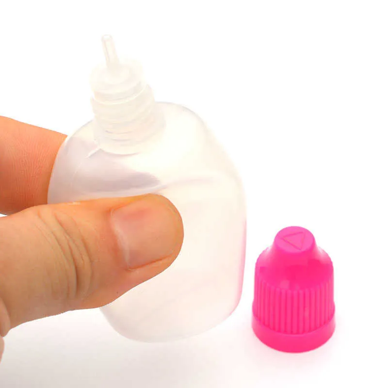 1 pièces flacons compte-gouttes en plastique de Style doux PE 30 ml avec bouchon à l'épreuve des enfants pour flacon d'aiguille vide liquide E IPB1