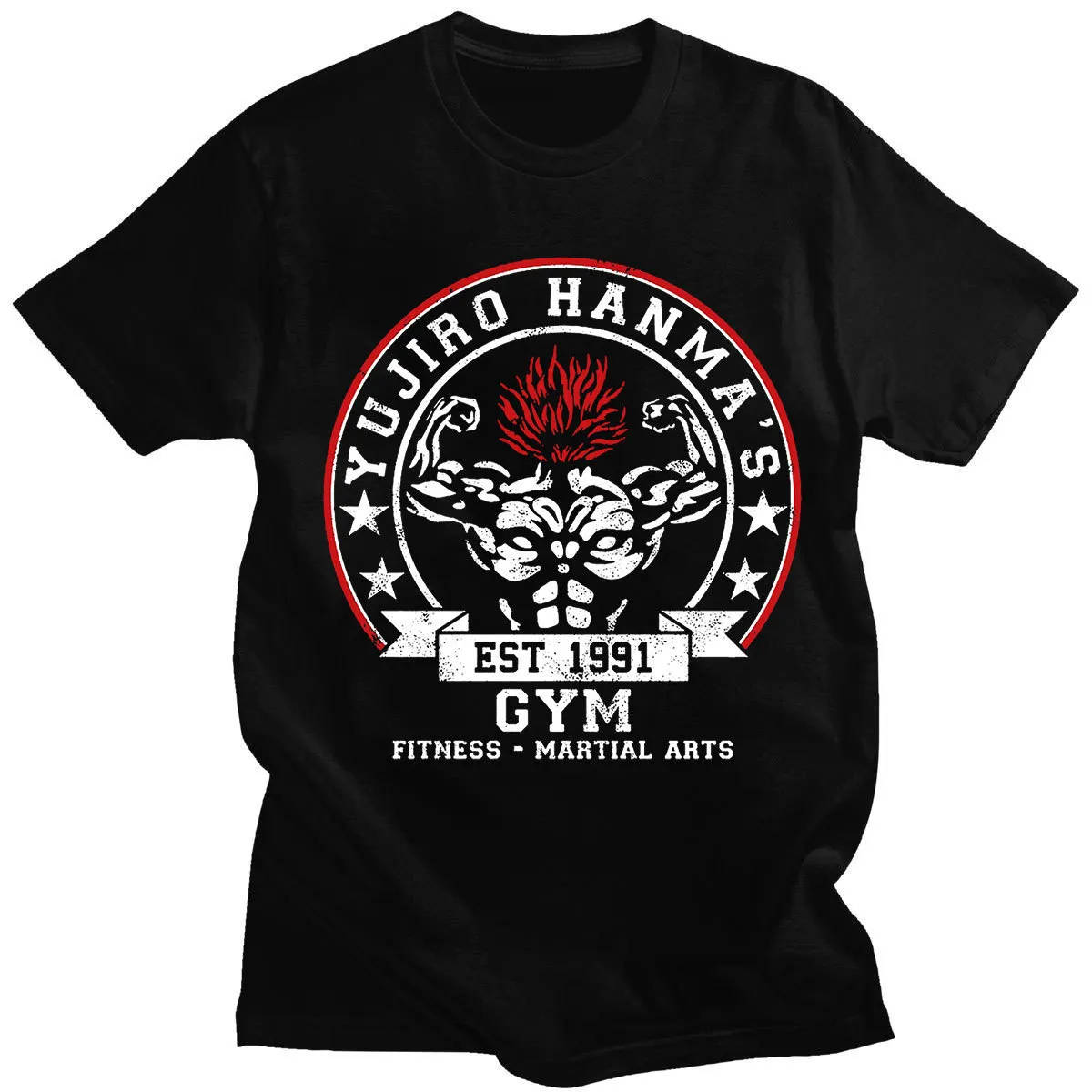 Herr t-shirts Baki The Grappler Anime Herr T-shirt Yujiro Hanma Kort ärm Casual Men Cotton Tshirt kläder för tonåringar Klassisk punk tee shirt 230607