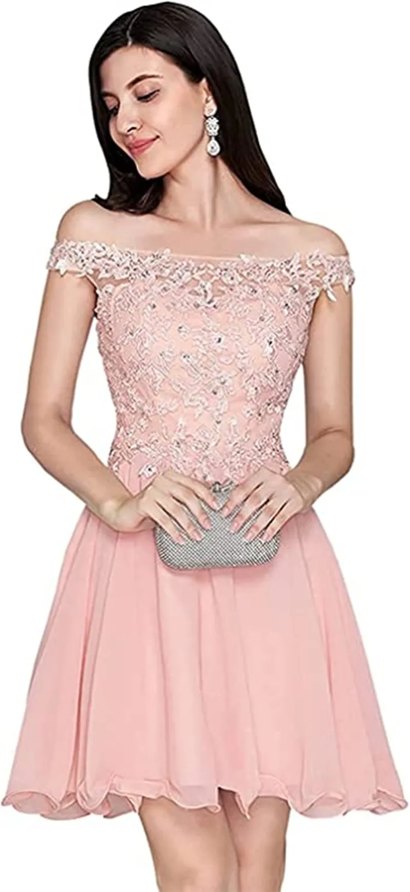 slim fit dress slacks Pink Short Prom Dresses Stripe Print Cheap Plus Size Homecoming Dresses  ARD1462 main image 1