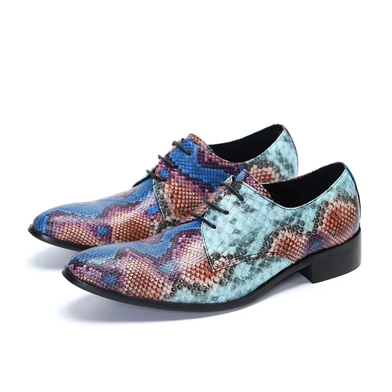 S Design en cuir Men Nouvel bout pointu à lacet up couleurs Figin Business Femme et Chaussures de mariage Men Buine Shoe