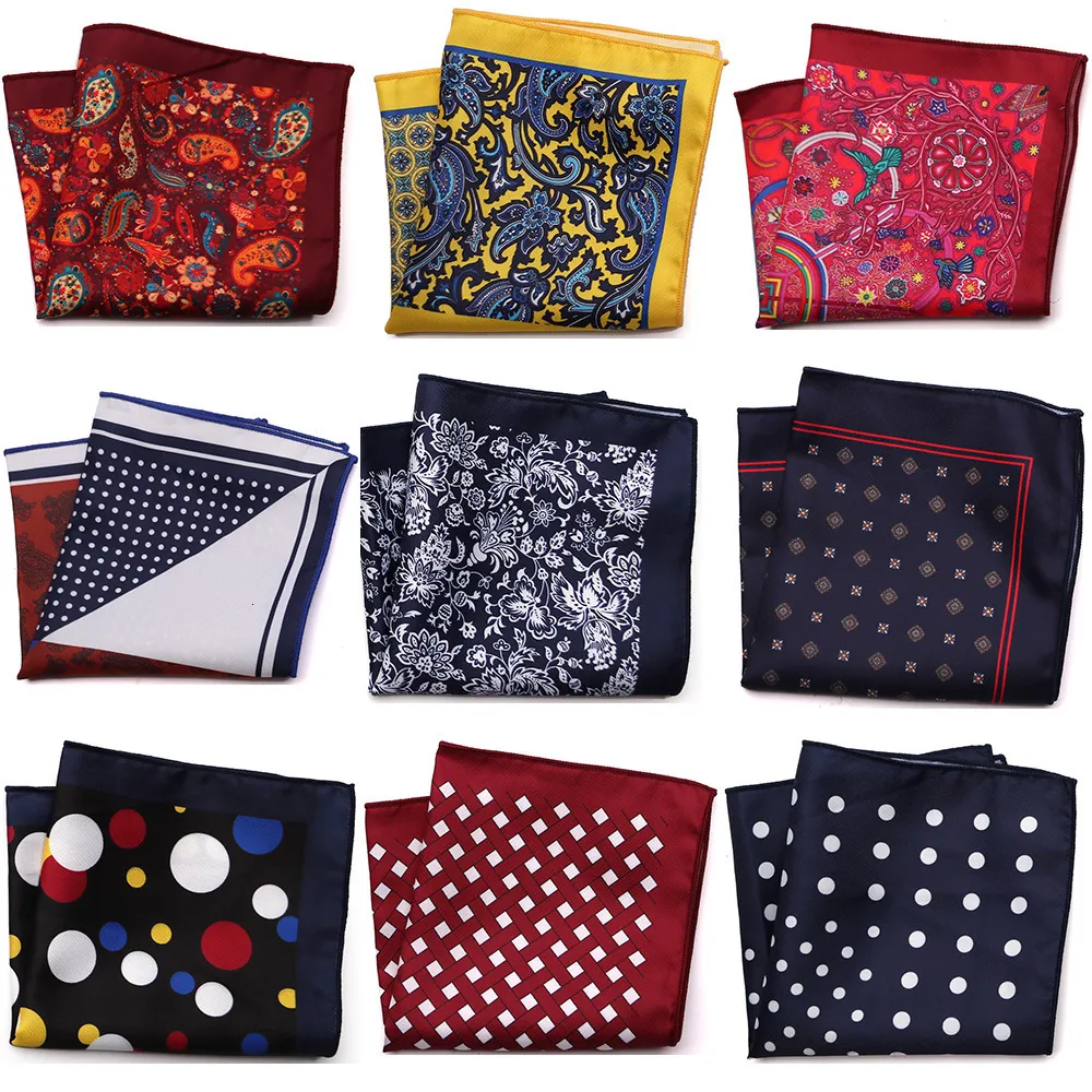 Handdukar Design Fashion Mens Pocket Square Handkakor 2323cm Paisley Dot Chest Hankies For Wedding Suit Hanky ​​Thandduk 230605