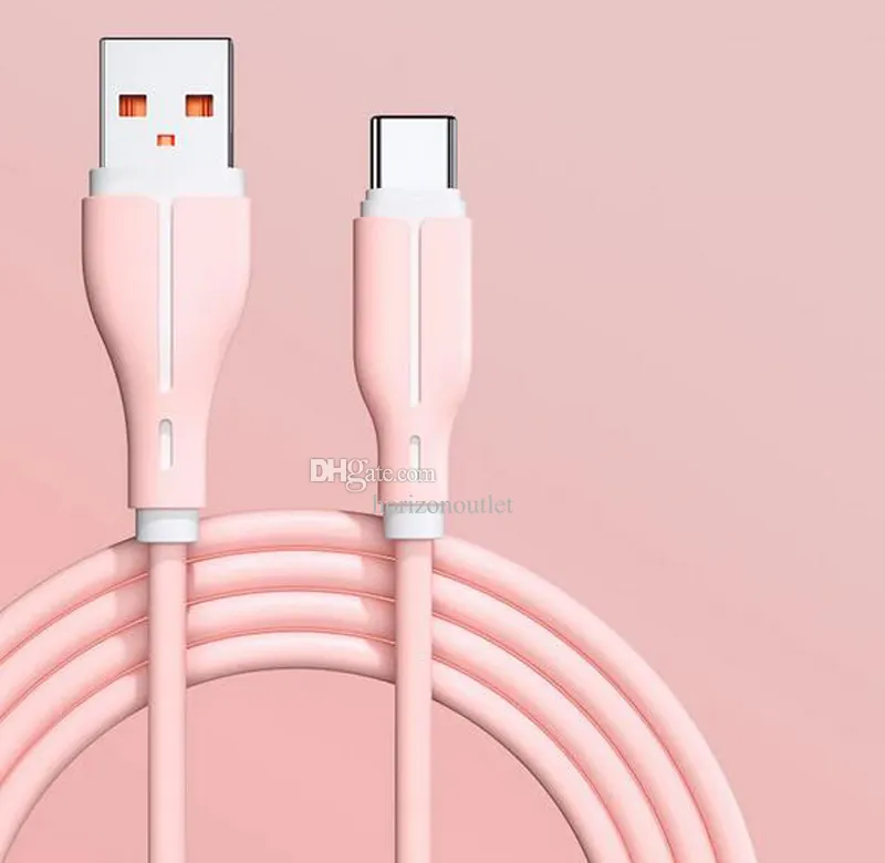 6A 66W USB Type C Super Fast Charging Cables For Android Smart phones 1M 1.5M 2M Quick Flash Charging Data Lines For Huawei OPPO Xiaomi Glory VIVO in OPP Bag Candy Colorful