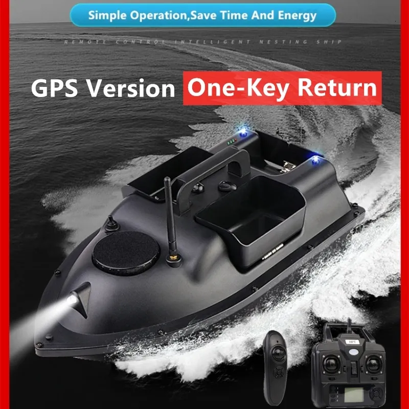 Electric RC Boats 16 GPS Point Intelligent Return 3 Hopper RC Fishing Boat  Bait 500M 6H LCD Screen Fish Finder Remote Control 230607 From Ren07,  $195.49