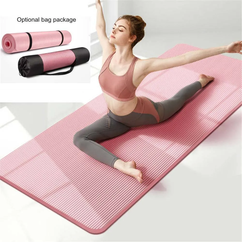 Yoga paspasları 201510 mm kalınlığında çift katman nbr nonslip tatsız Pilates Mat Jimnastik Fitness Egzersiz Gym Home Massage Pad 230606