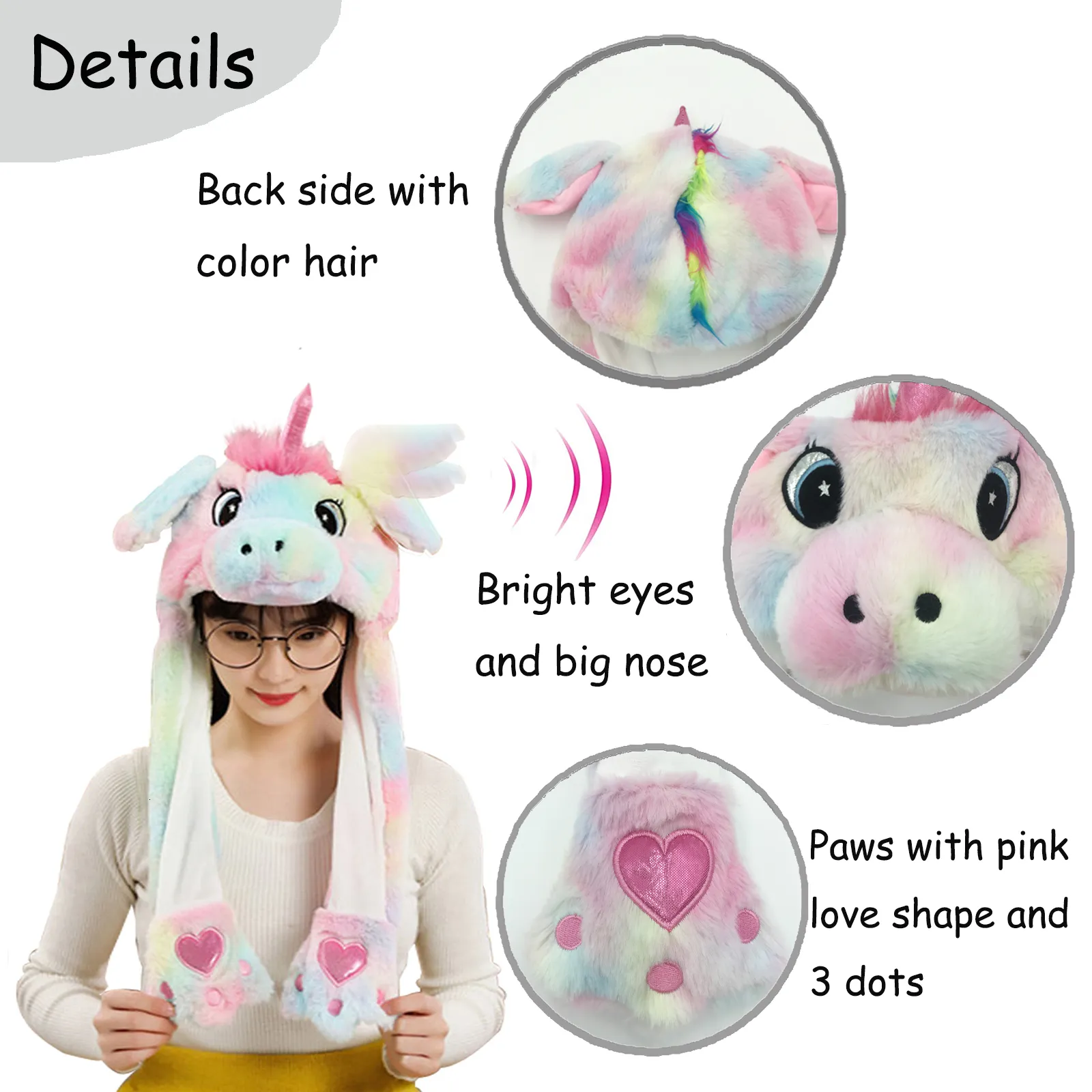 Occasions Spéciales Licorne Animal Oreille Chapeau En Peluche