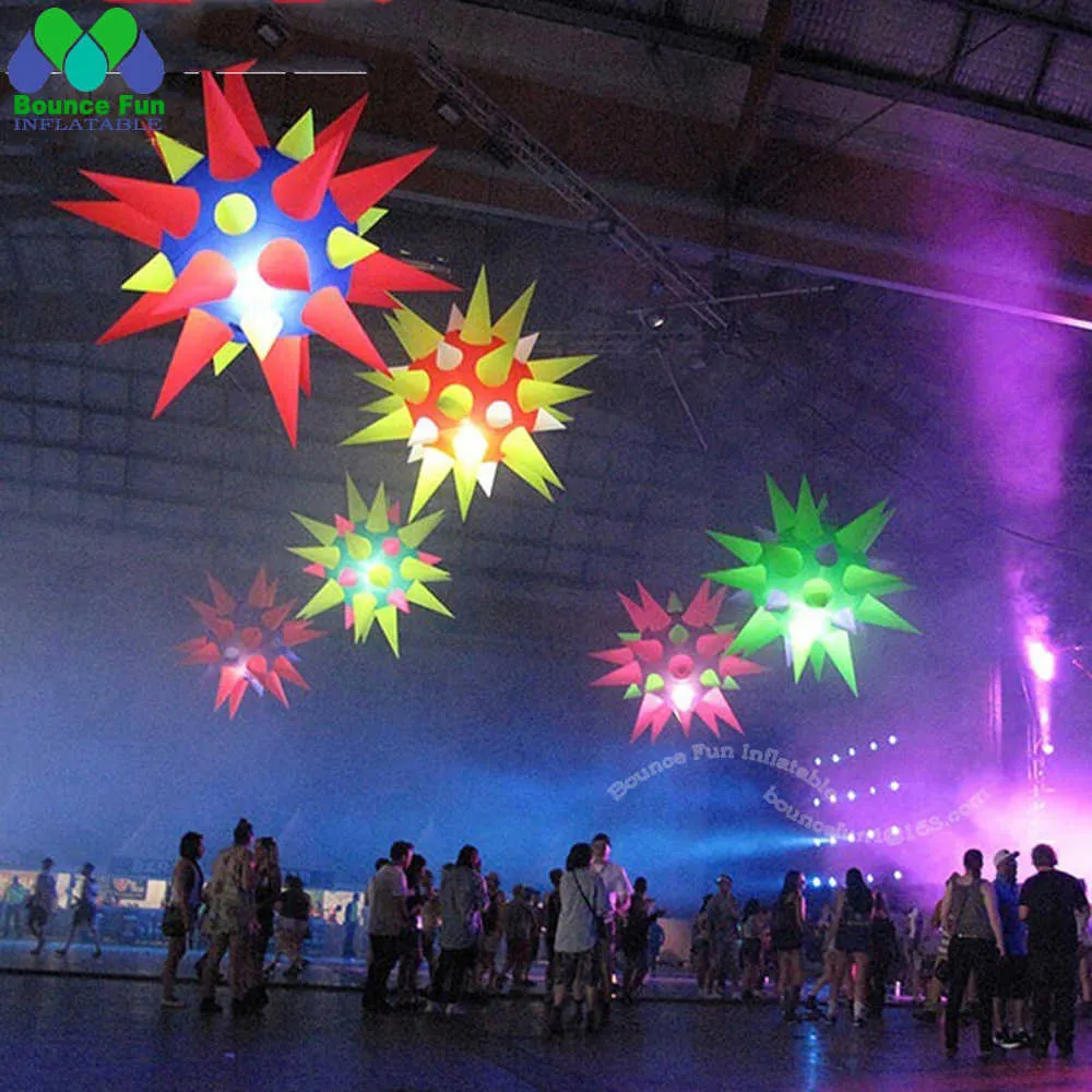 1.5mD Led allumant 16 couleurs changeant les ballons gonflables d'étoile pour accrocher la décoration pour la boîte de nuit ou décorer d'étape