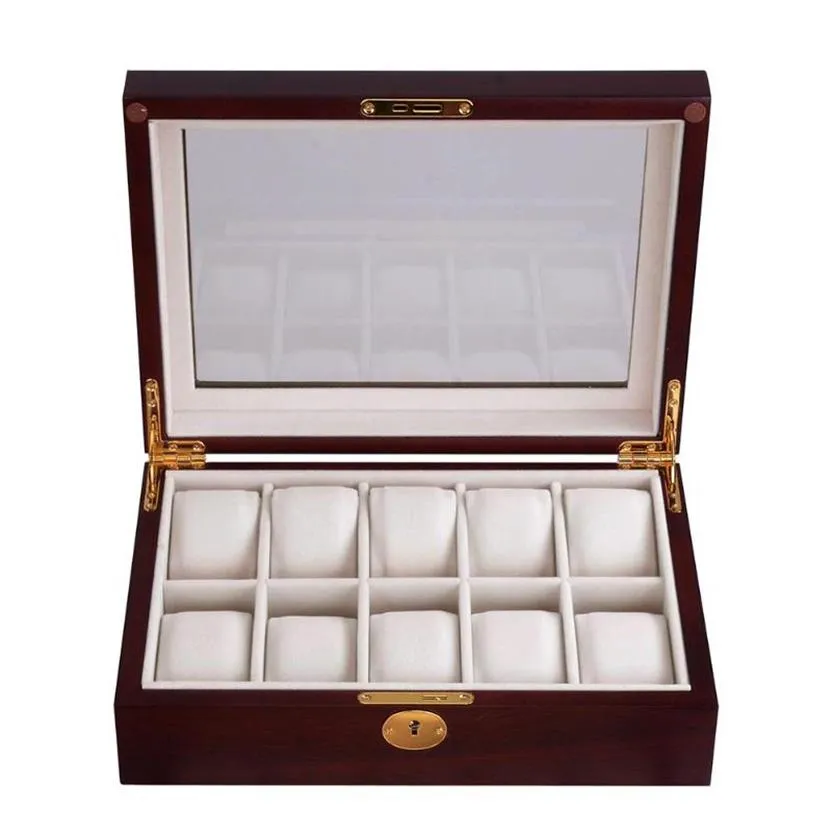 Cajas de reloj, estuche de exhibición de moda, portátil, de madera, ligero, de lujo, para almacenamiento de joyas, antiarañazos, organizador de regalos, protector 263R