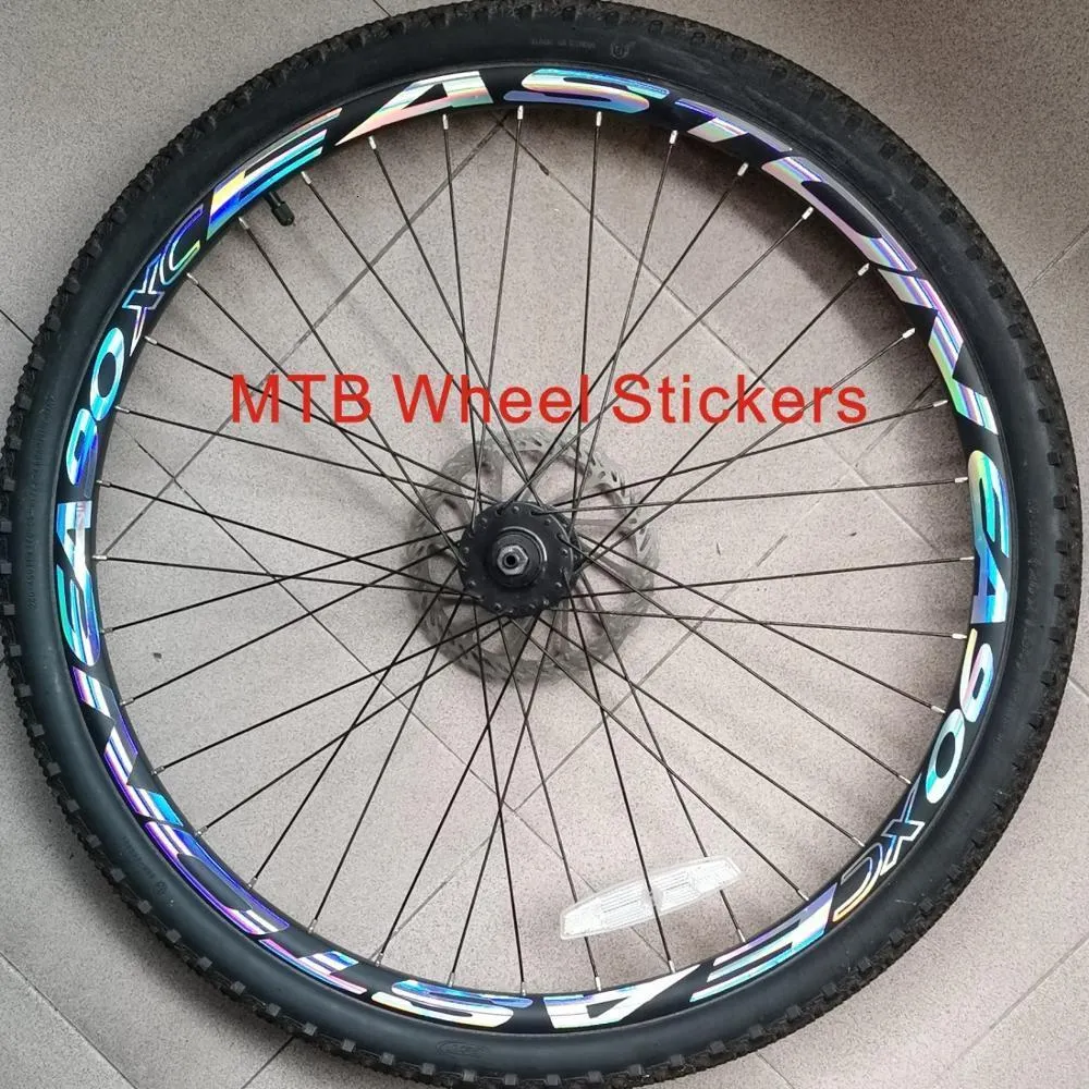 자전거 그룹 세트 2wheels/set mountain bike 26 27.5 29 인치 휠 스티커 자전거 휠 림 반사 스티커 자전거 데스칼 휠 장식 필름 230606