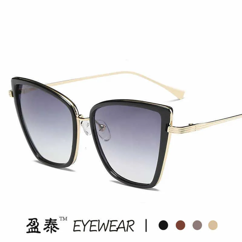 Klassisk designer solglasögon glasögonglasögon utomhus strand solglasögon för man kvinna ny katt ögon mode personlig reflekterande mångsidig gatafoto