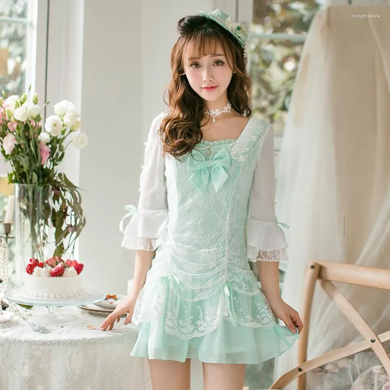 Robes décontractées Princesse Sweet Lolita Dress Candy Rain Summer Japanese Chiffon Fresh C22AB7032