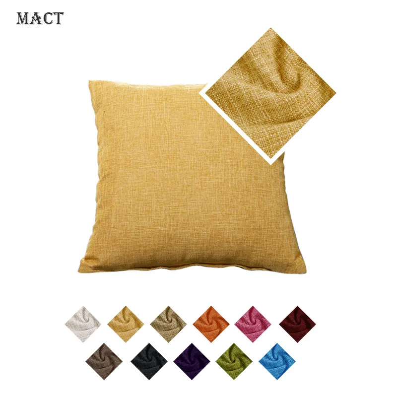 Kuddefodral Mact Faux Linen Throw Pillow Cover Home Decorative Pudow Case For Sofa Cafe Modern Solid Color Cushion Cover Square Pillow Case 230606