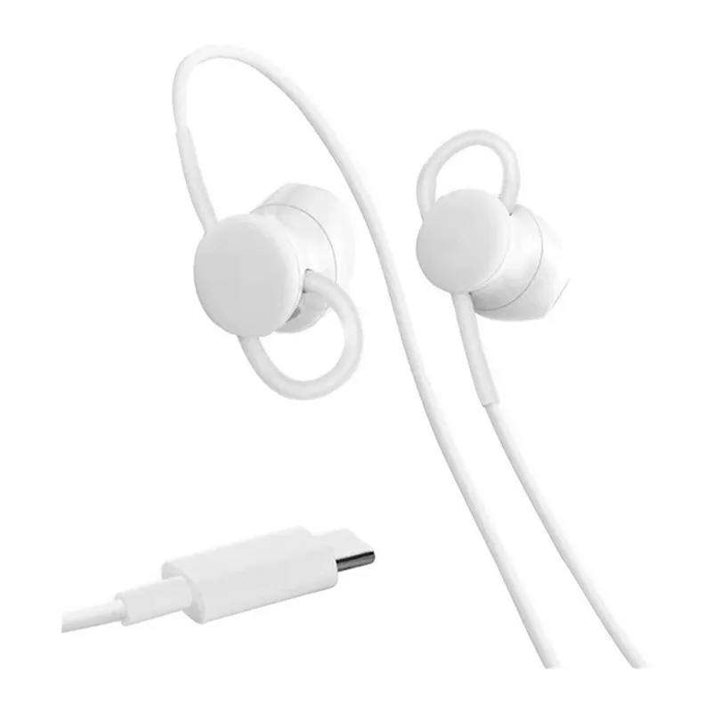 Earbuds USB-C Wired Digital Headset Type-C for Google Pixel Phones - White