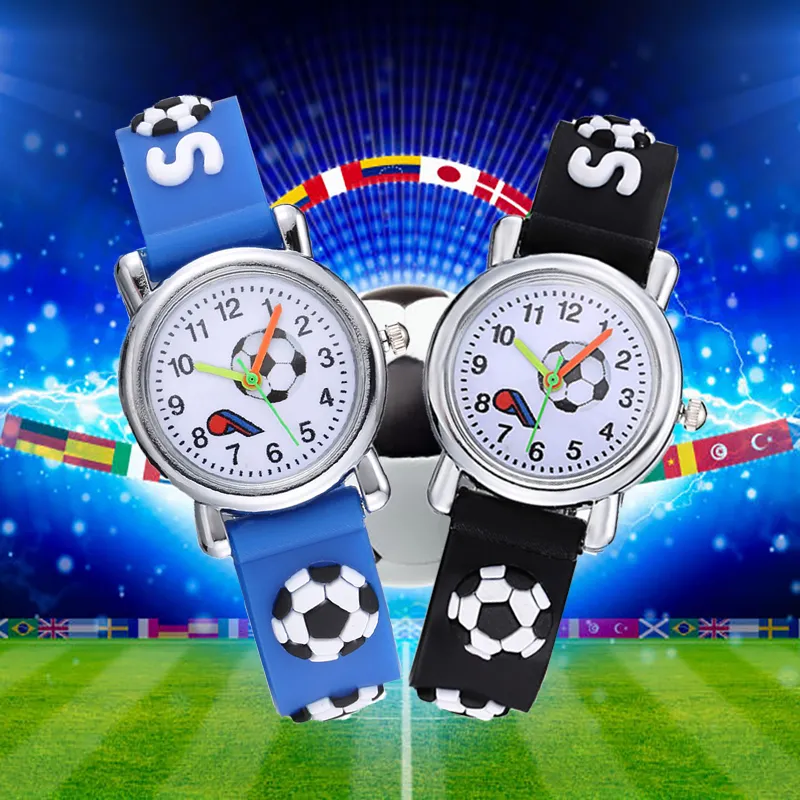 Children's watches Kids Creative 3D Soccer Watch Hodinky Children Football Soft Silicone Band Watch Boys Girls Watch Ceasuri Gift Clock Relogio 230606