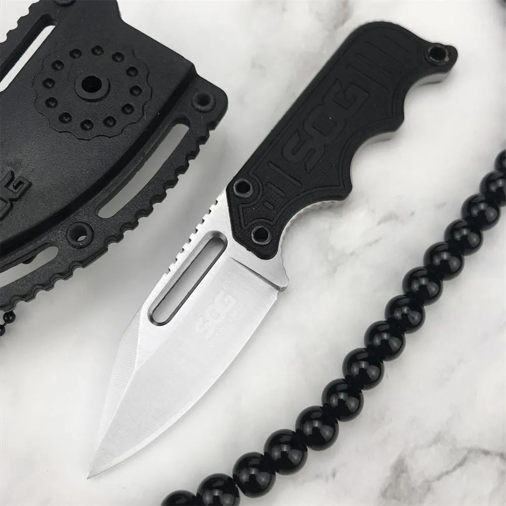 Messen Full Tang Durable SOG Fixed Knife G10 Gandage Lightweight Pocket EDC EDC Multipurpose Nou-Chain Tools With ABS Plastic Sheat