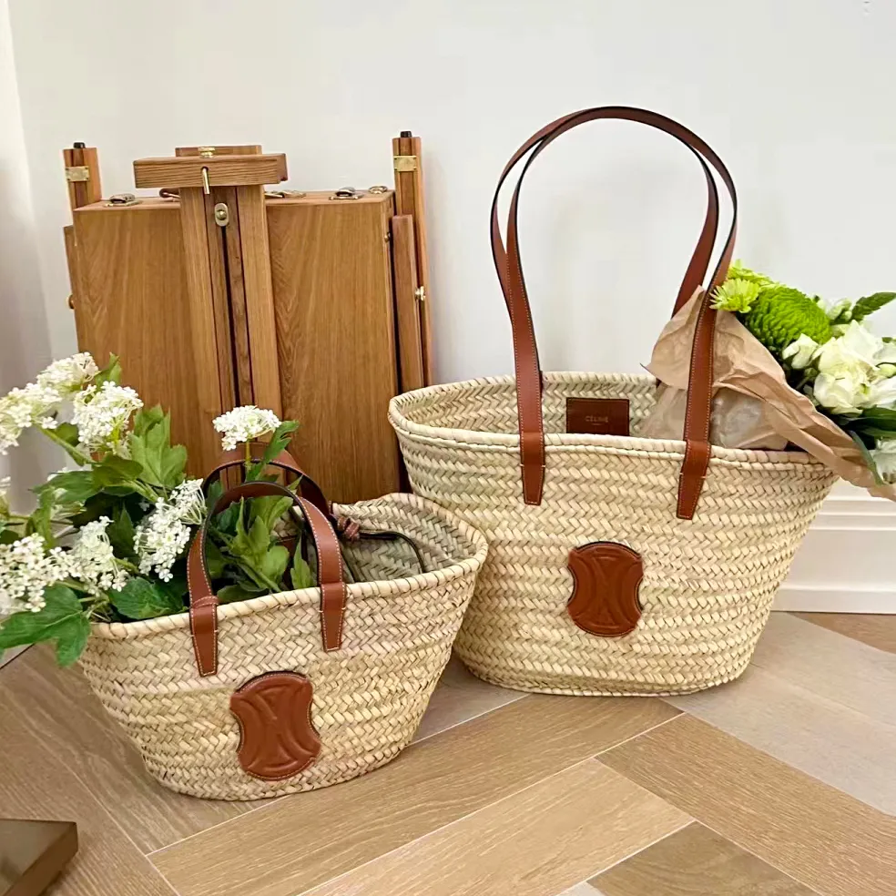 Womens summer bucket mens shopping Beach Bag Straw Raffias handbags luxury Designer CrossBody Tote clutch bag fashion weave weekend basket pochette Shoulder Bags