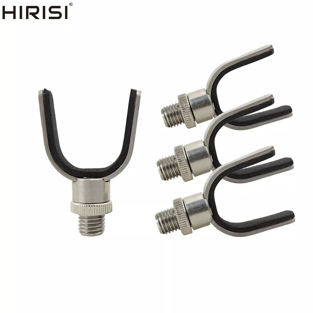 Fishing Hooks 4 x Carp fishing rod pod rest head stainless steel holders for bank sticks buzz bar tackle tools 230607