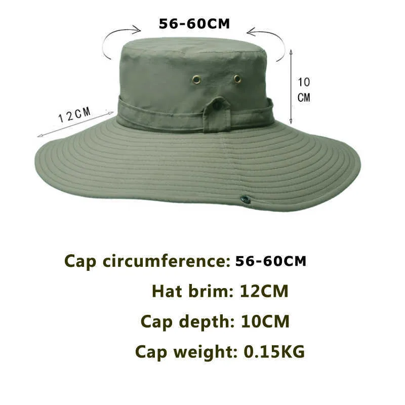 Wide Brim Hats Mens Waterproof Fabric Mountaineering Hat Male Sun