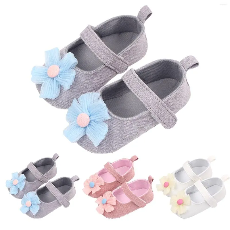 First Walkers Infant Soft Sole Baby Shoes Flower Toddler Walking Moccasinss Rubber Crib