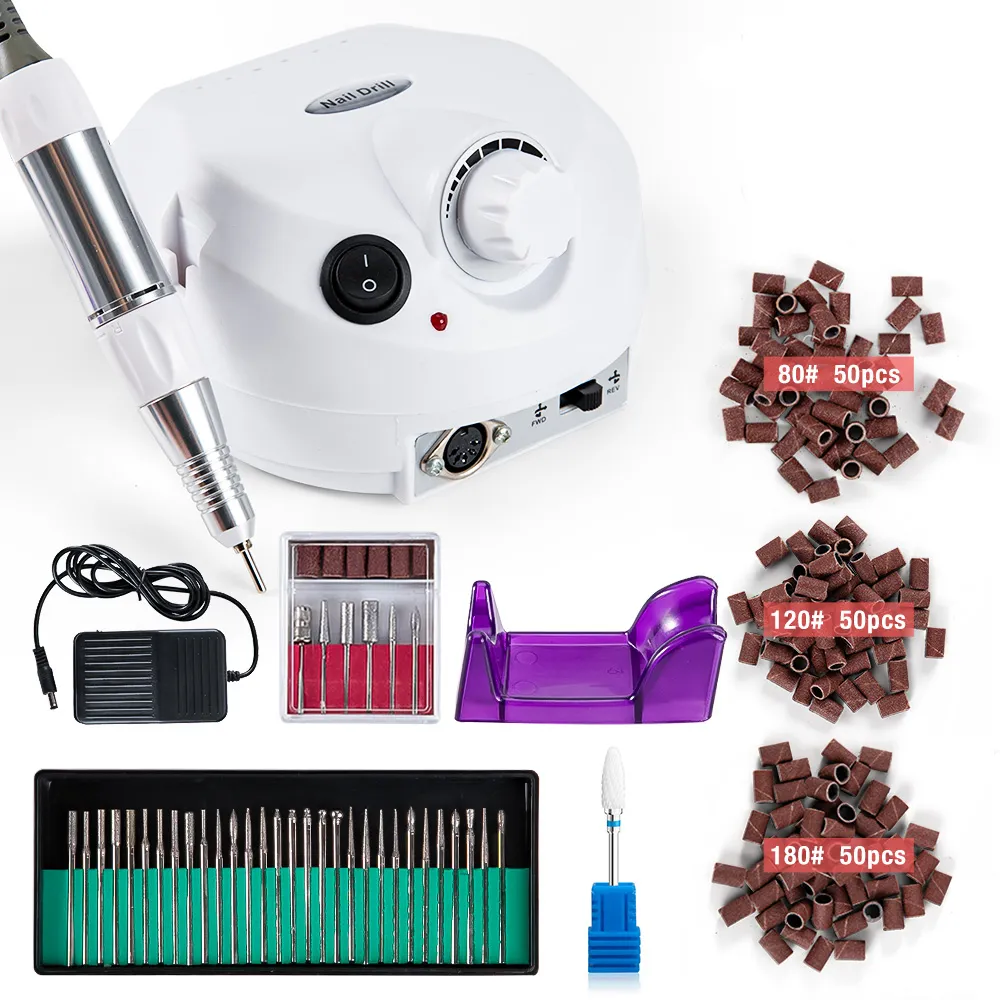 Nail Manicure Set 35000RPM Electric Drill Machine Sets Accessory Pedicure Kit Ceramic Bit Tools 230606