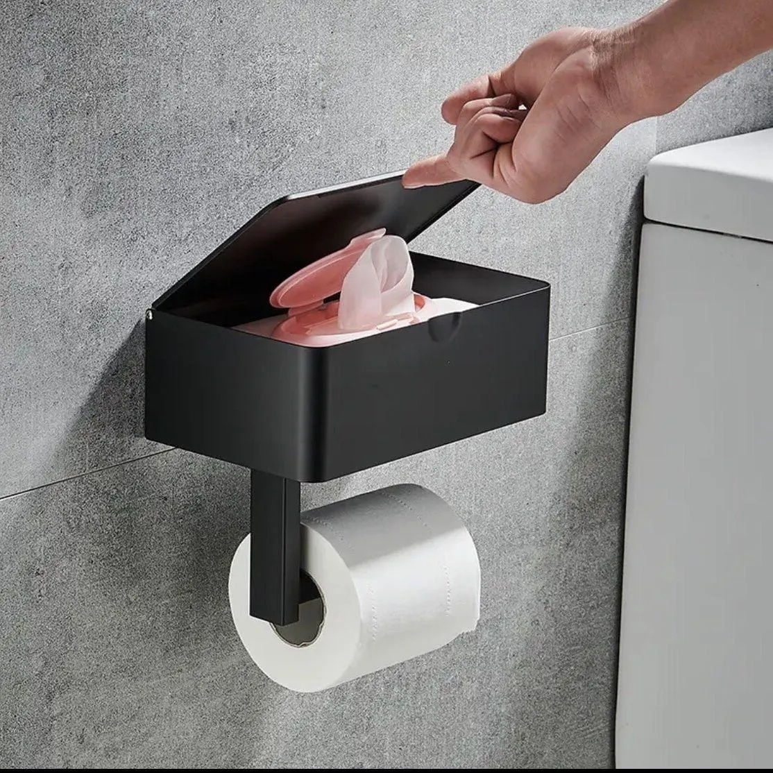Hållare toalettrullehållare med våtservetter dispenser rostfritt stål multifunktion förvaring rack rullarhållare badrumstillbehör nya