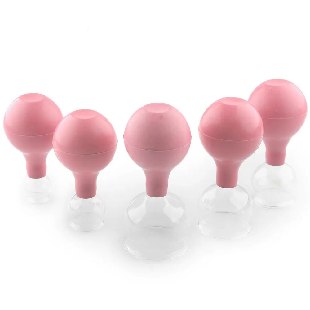 Massager 5st/Lot Glass Vacuum Cupping Cups Family Medicinska vakuumburkar Sugterapi Enhet Back Body Massage Hälsovård Verktyg