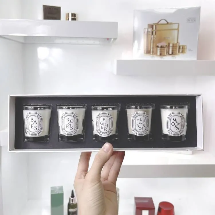 High Quality Christmas Candle Set 5*35g FIGUIER Roses Baies