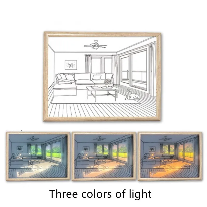 LED -ljusmålningar Hem Tablettdekorationer väggkonstmålning