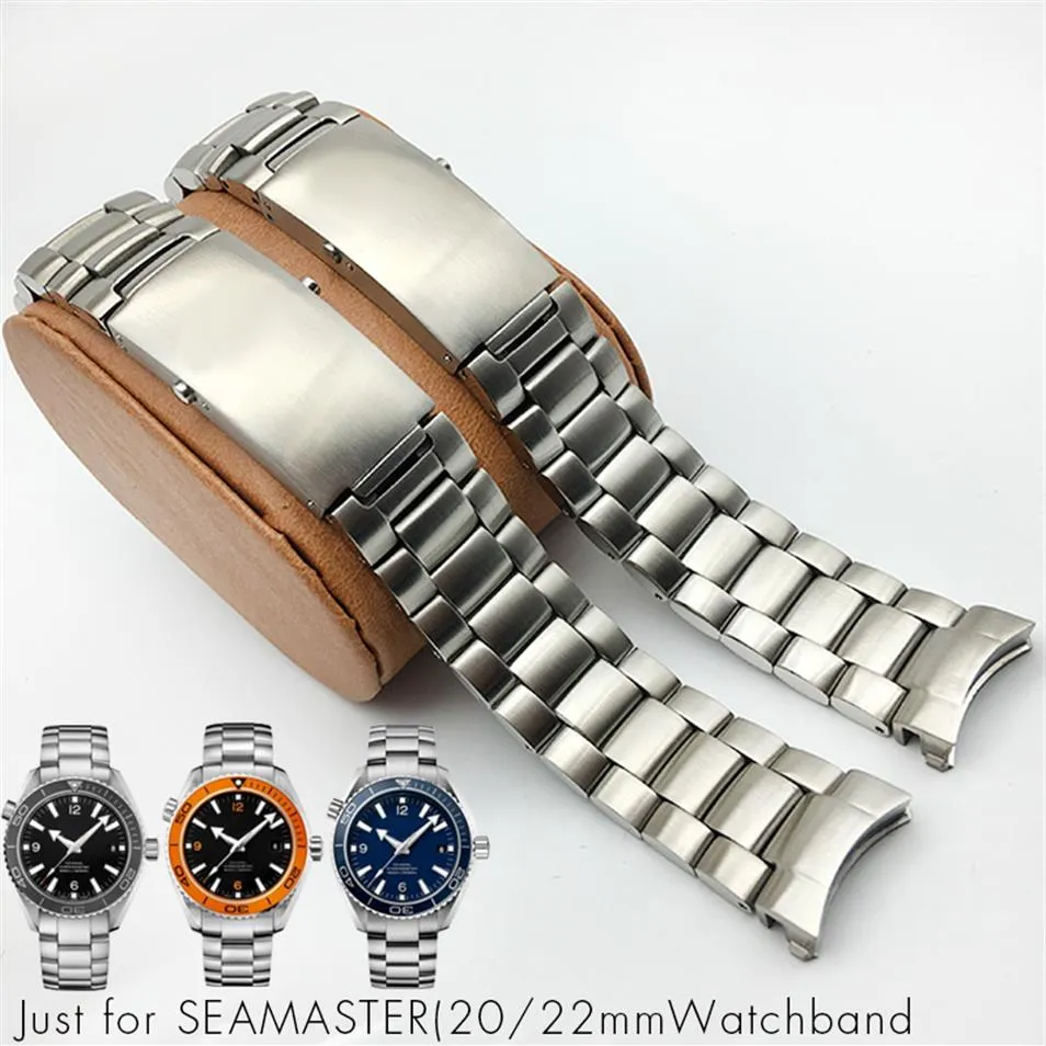 Bracelet de montre en acier inoxydable massif Bracelet de montre 20mm 22mm Boucle pliante Bracelet pour montre OMG Ocean 300 600 Man 007 AT150 Watchband285p