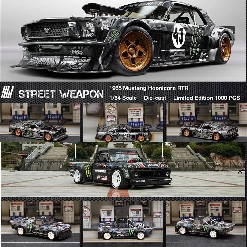 Diecast Model Street Weapon 1 64 Hoonicorn RTR Los Angeles Ken Block 1965 Mustang Tianmen Mountain Car 230605