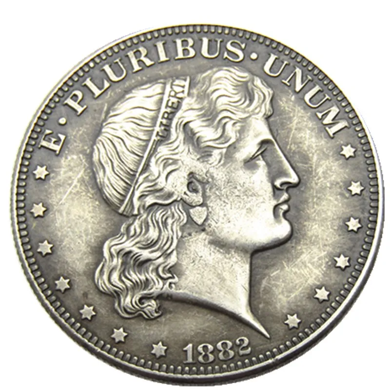 USA 1882 Shield Head Half Dollar Patterns Silverpläterade kopieringsmynt