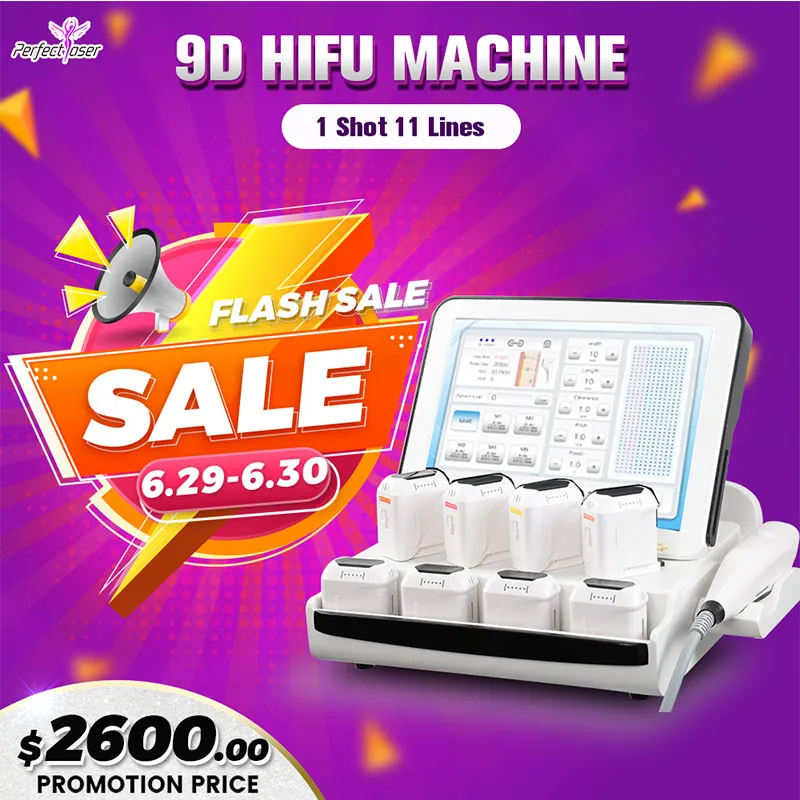 20500 لقطات 9D HIFU Machine Face IFT Device Slimming Profession