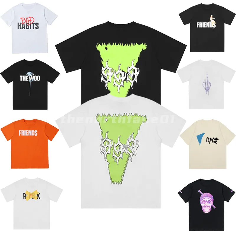 Mode Heren Designer T-shirt Vrienden Mannen Vrouwen Korte Mouw Hip Hop Stijl Print Zwarte T-shirts Tees Maat S-XL