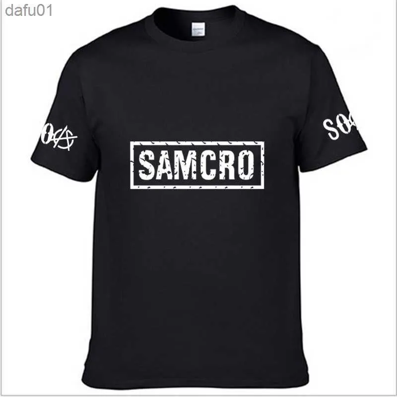 Summer Mens T-shirt Sons of Anarchy Print Samcro Cotton Casual Short Sleeve Man Fashion Harajuku High Quality Unisex T Shirts L230520