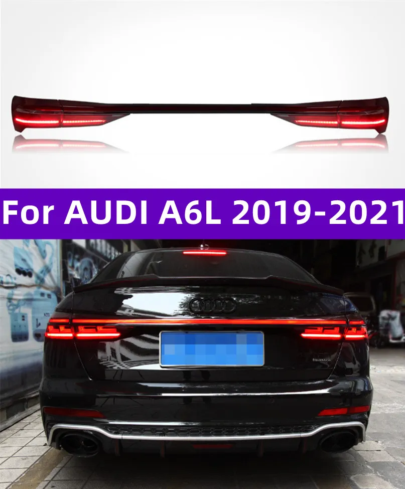 Billjus ledd genom bakljusmontering för Audi A6L 20 19-20 21 LED-bakljus Lamp Drl Signal Broms omvänd lampa