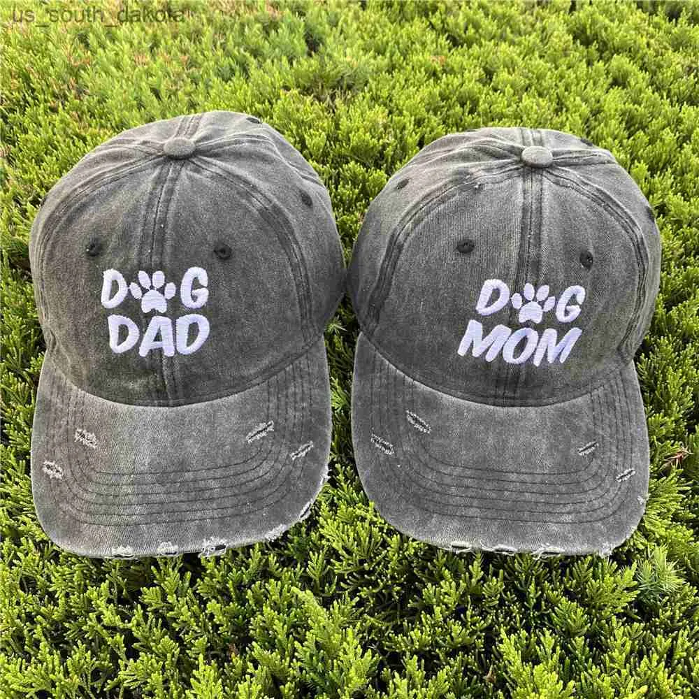 Sports de plein air Casquettes de baseball Été Mode Lettres DOG DAD DOG MOM Broderie Réglable Hommes Femmes Gorra Caps Os Hip Hop Chapeaux L230523