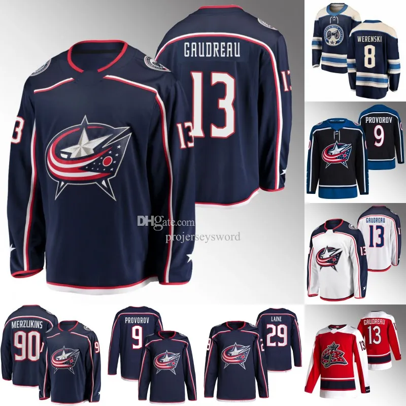 13 Johnny Gaudreau 11 Adam Fantilli Blue Jackets Jersey Jake Bean Ivan Provorov Patrik Laine Elvis Merzlikins Boone Jenner Zach Werenski Andrew Peeke