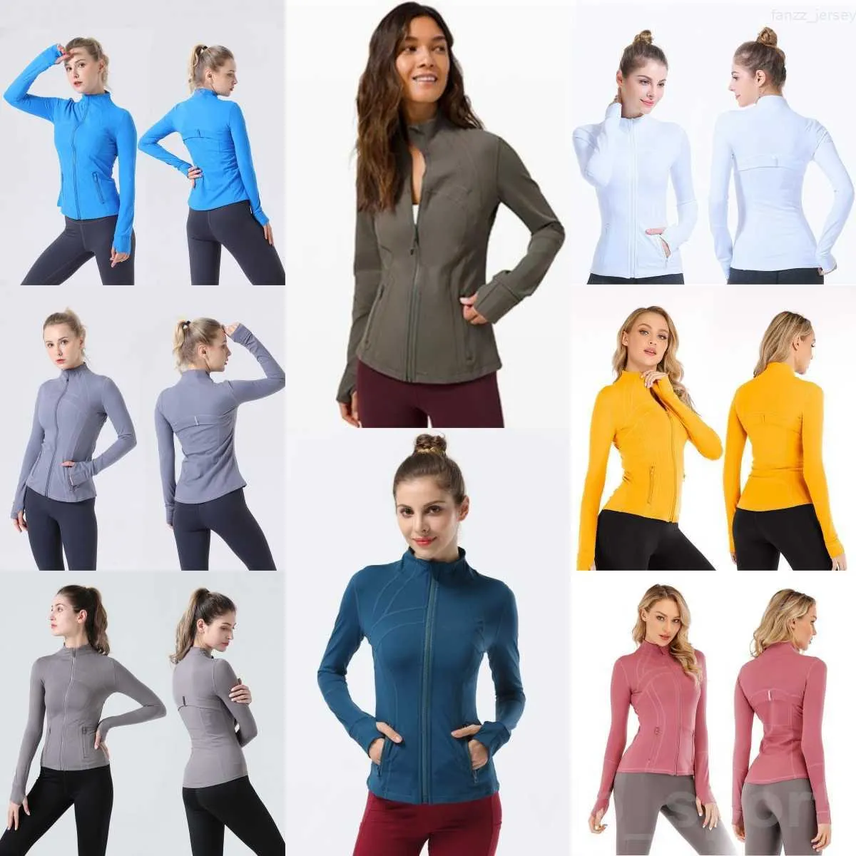 Lu Align Lu Define Mujer Chaqueta de culturismo de yoga Chaquetas deportivas de manga larga Abrigo de ejercicio al aire libre Ropa deportiva de secado rápido Transpirable Cremallera completa Cremallera