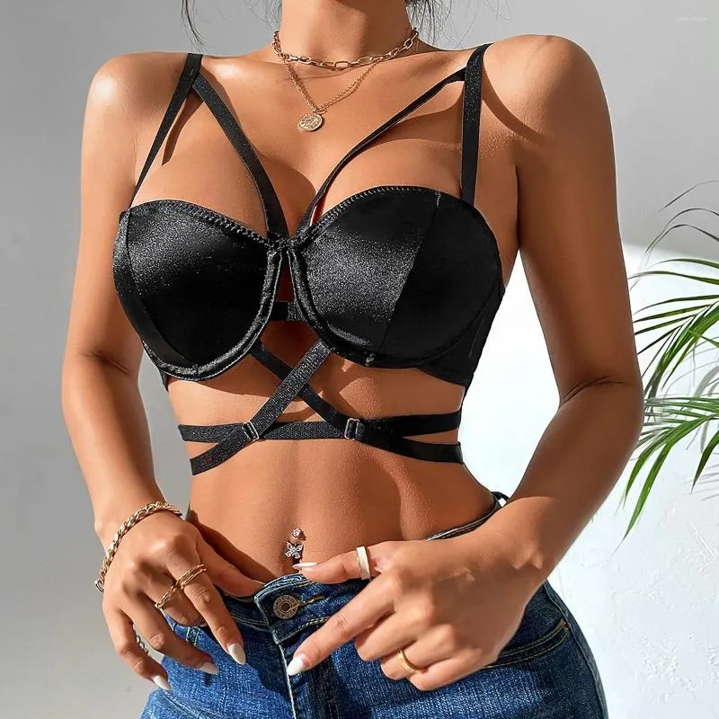 Bras Women Sexy Camisole Solid Black Crasual Bodycon Tops Корейские шикарные танки вечеринка уличная одежда мода Slim ins camis