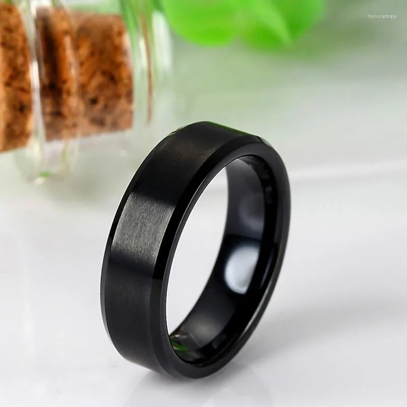 Bagues en grappe 8mm bague en carbure de tungstène noir hommes bande de mariage femmes fiançailles pour bijoux masculins