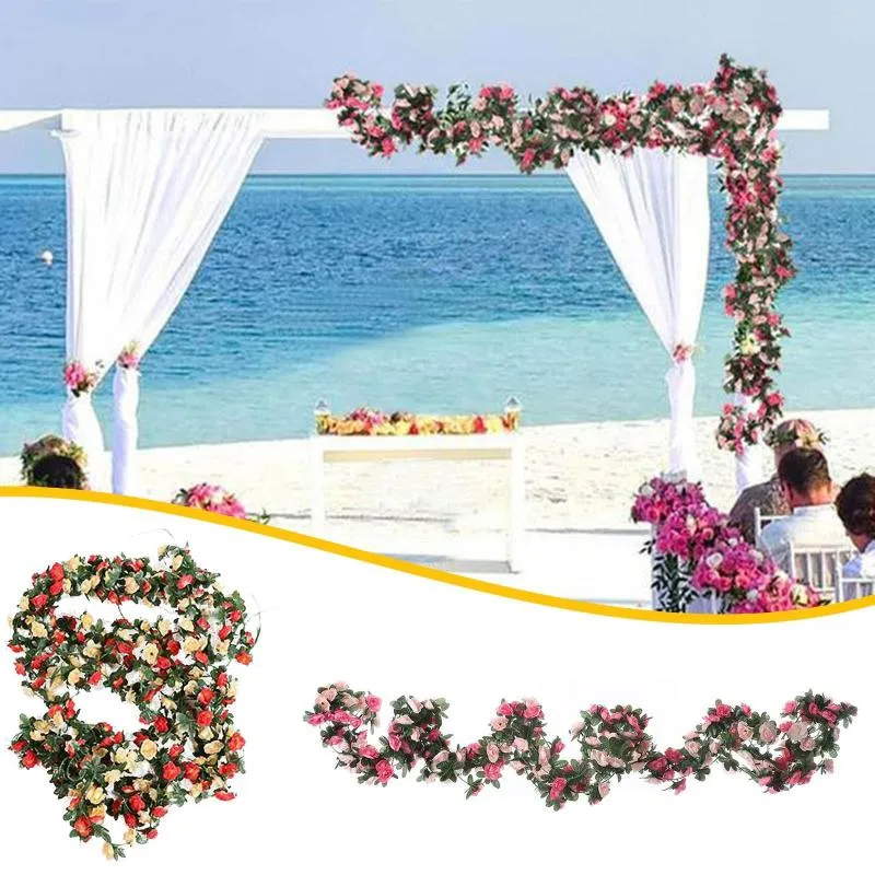 Dekorativa blommor Träarrangemang Gift Rattan Day Scene Artificial Valentine's Flower Decoration Hepagonal Wedding Arch