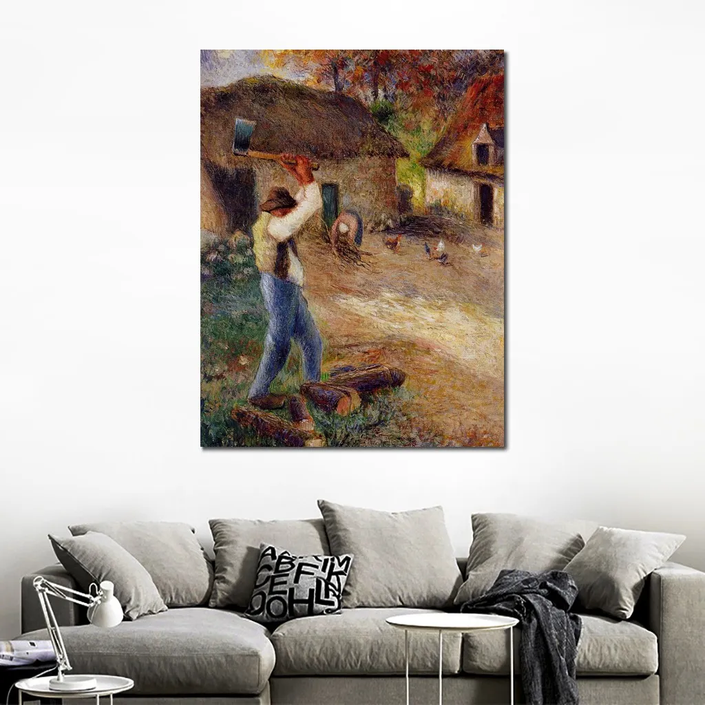 Camille Pissarro Leinwandkunst Pere Melonenschneiden Holz handgemachte impressionistische Landschaftsmalerei Home Decor Modern